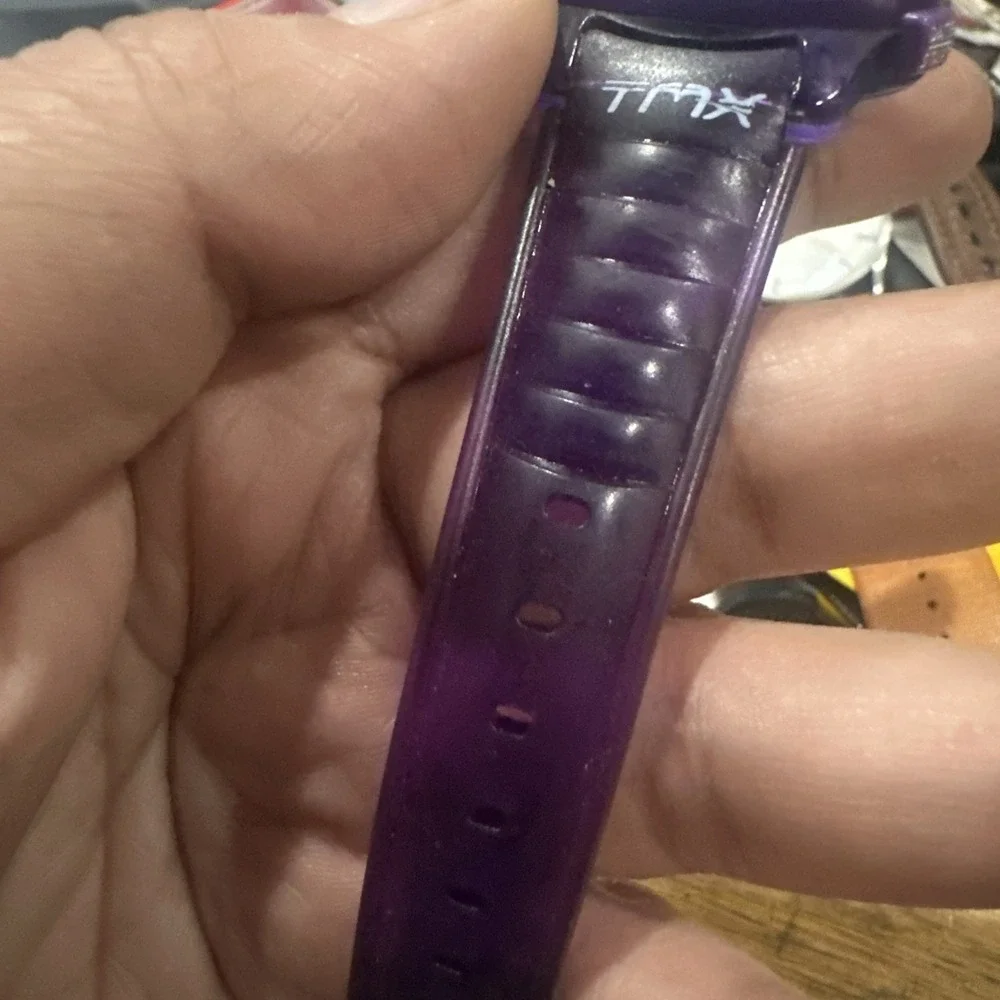 Vintage TIMEX Purple Floral Rare Digital INDIGLO Unisex Watch Fro Repair